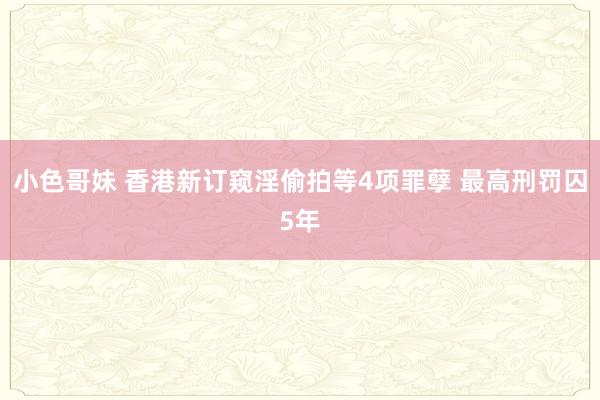 小色哥妹 香港新订窥淫偷拍等4项罪孽 最高刑罚囚5年